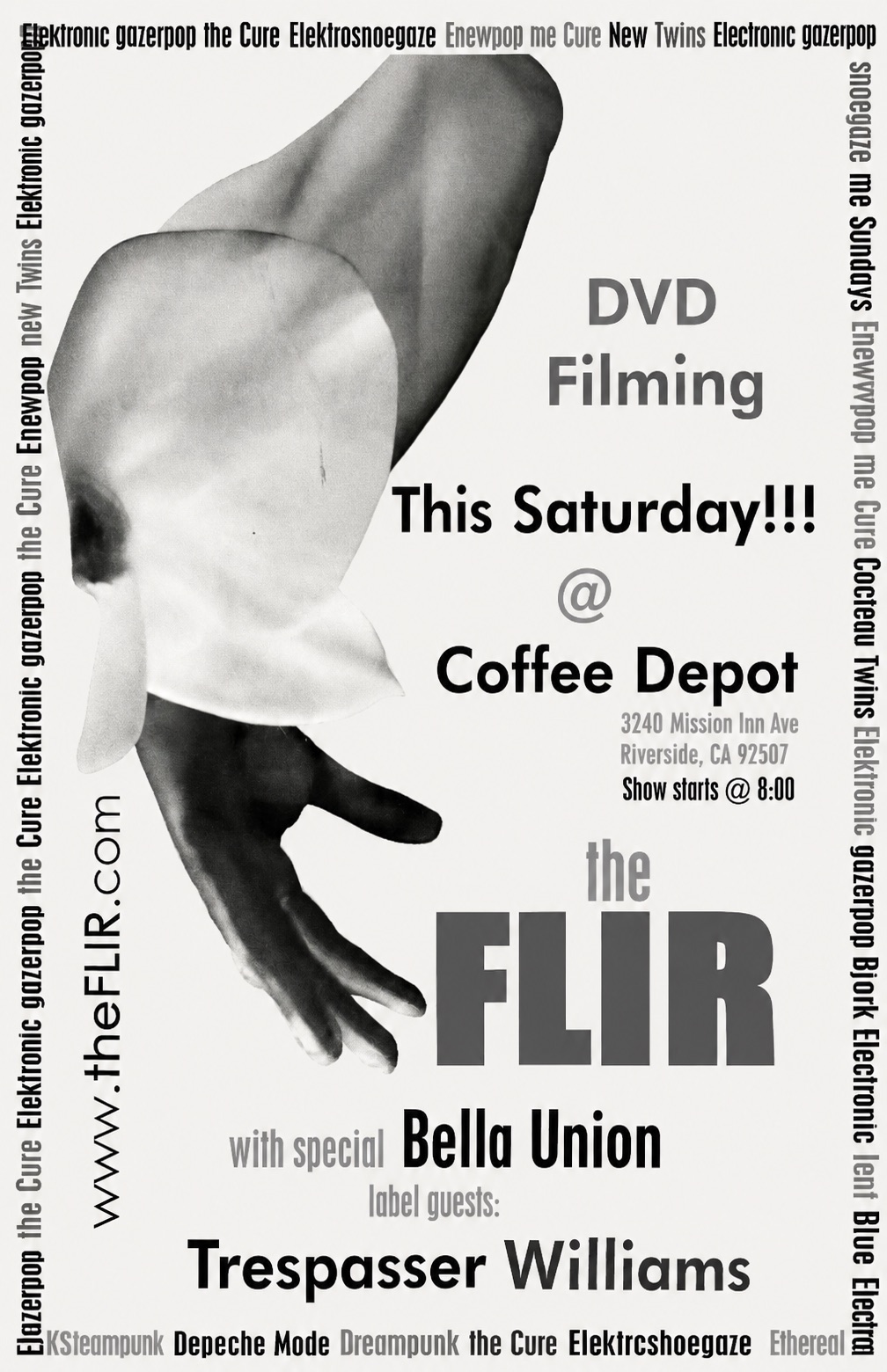 Flyer for THE FLIR's show on 18 October 2003 at Coffee Depot, Riverside