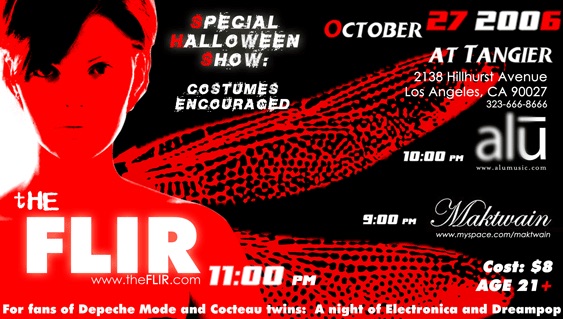 Flyer for THE FLIR's show on 27 October 2006 in Los Angeles